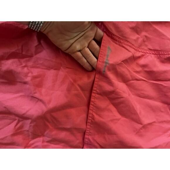 Eddie Bauer Men's Short sleve summer light woven tech shirt UPF 40 Pink Coral L - Picture 6 of 8